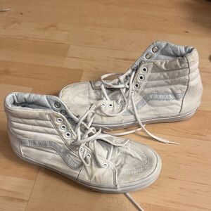 Vans White and Gray High-Top Sneakers